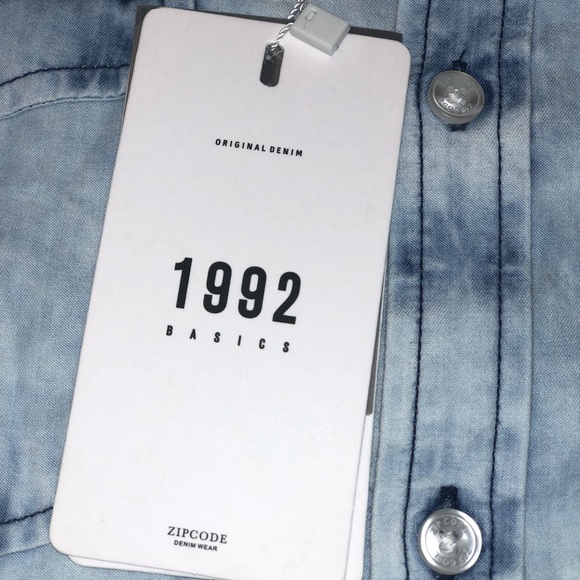 NEW Original denim Zip Code 1992 MENS jean shirt - Picture 5 of 6